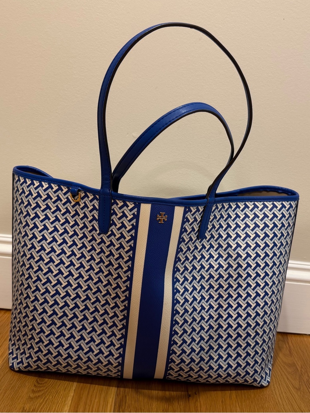 Tory Burch T Zag Tote Blue